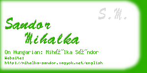 sandor mihalka business card
